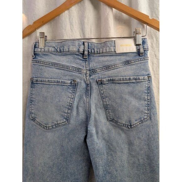 Express straight ankle high rise women's sz 4 regular stonewashed distressed K1 - Picture 3 of 14